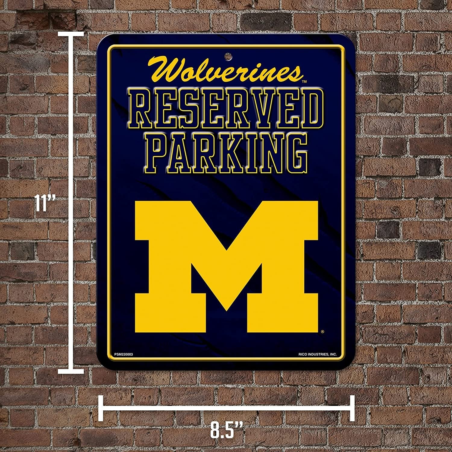 University of Michigan Wolverines Metal Parking Novelty Wall Sign 8.5 x 11 Inch 6