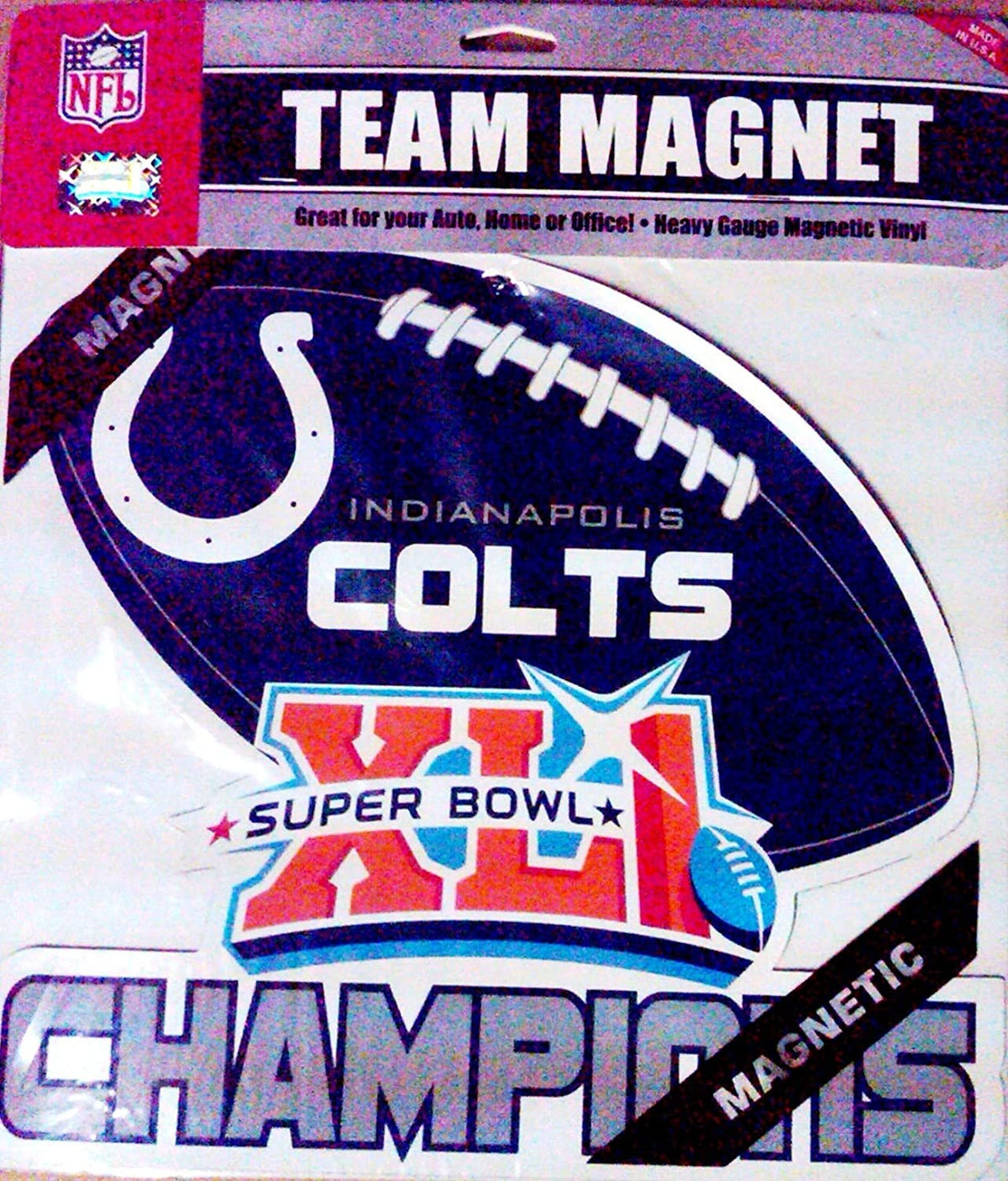 Rico Industries, Inc. Indianapolis Colts 2006 Super Bowl Champions 12" Vinyl Auto Home Magnet Football 1