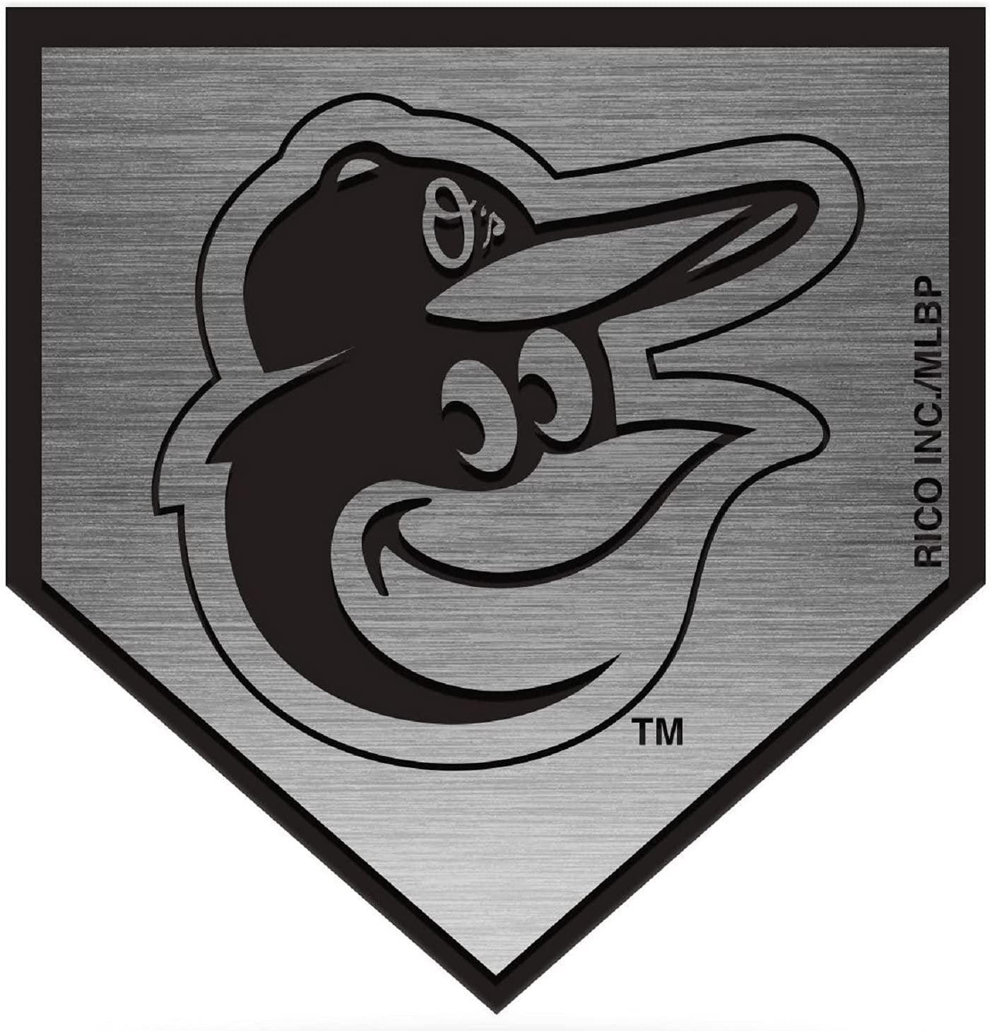 Baltimore Orioles Auto Emblem Decal Premium Solid Metal Antique Nickel Design Raised Baseball 1