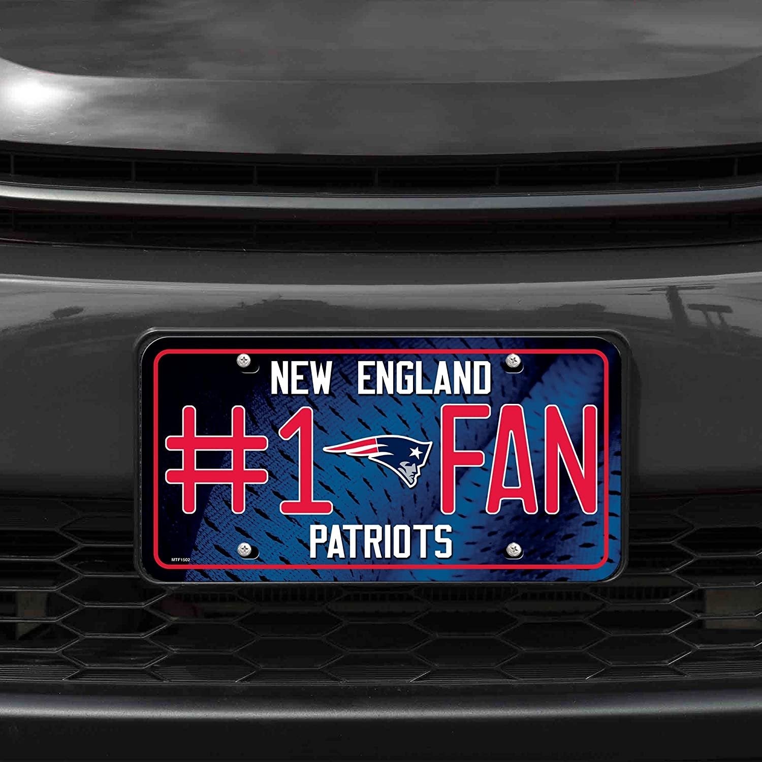New England Patriots #1 Fan Metal Tag License Plate Novelty 12x6 Inch 2