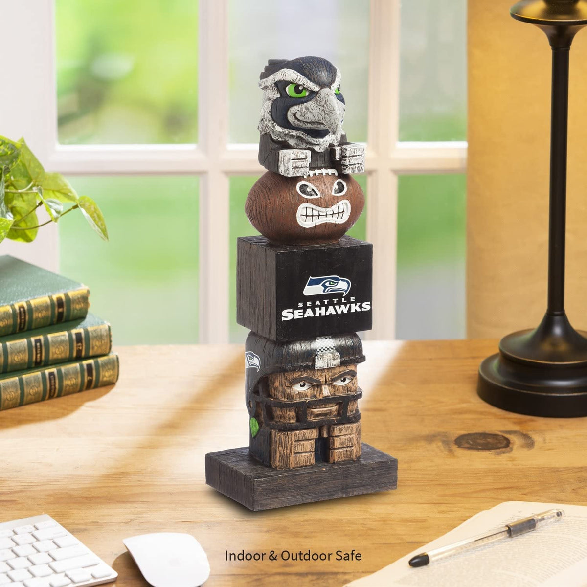 Seattle Seahawks 16 Inch Tiki Totem Garden Statue Resin Outdoor Decoration 5