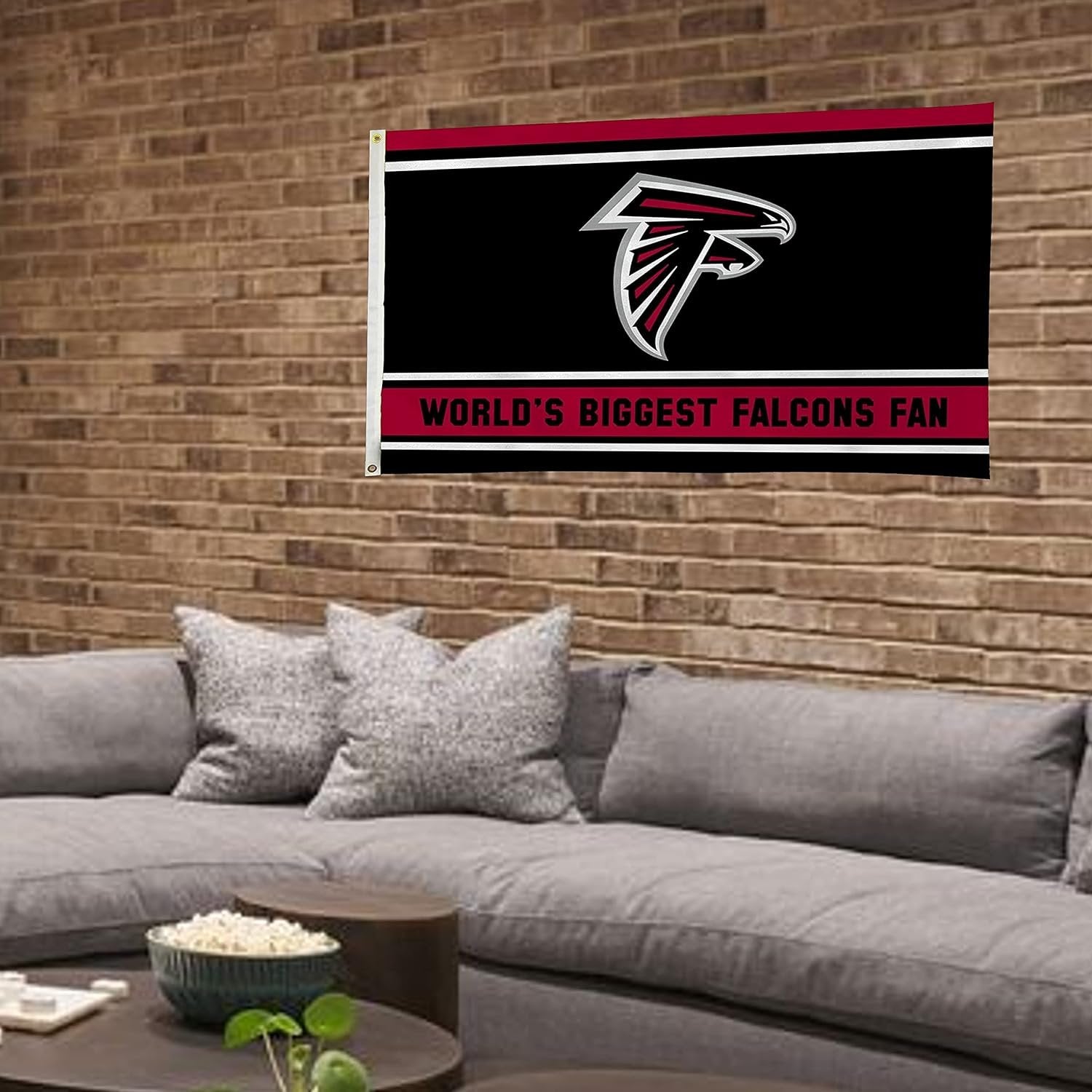 Atlanta Falcons 3x5 Feet Flag Banner, World's Biggest Fan, Metal Grommets, Single Sided, Indoor or Outdoor Use 4