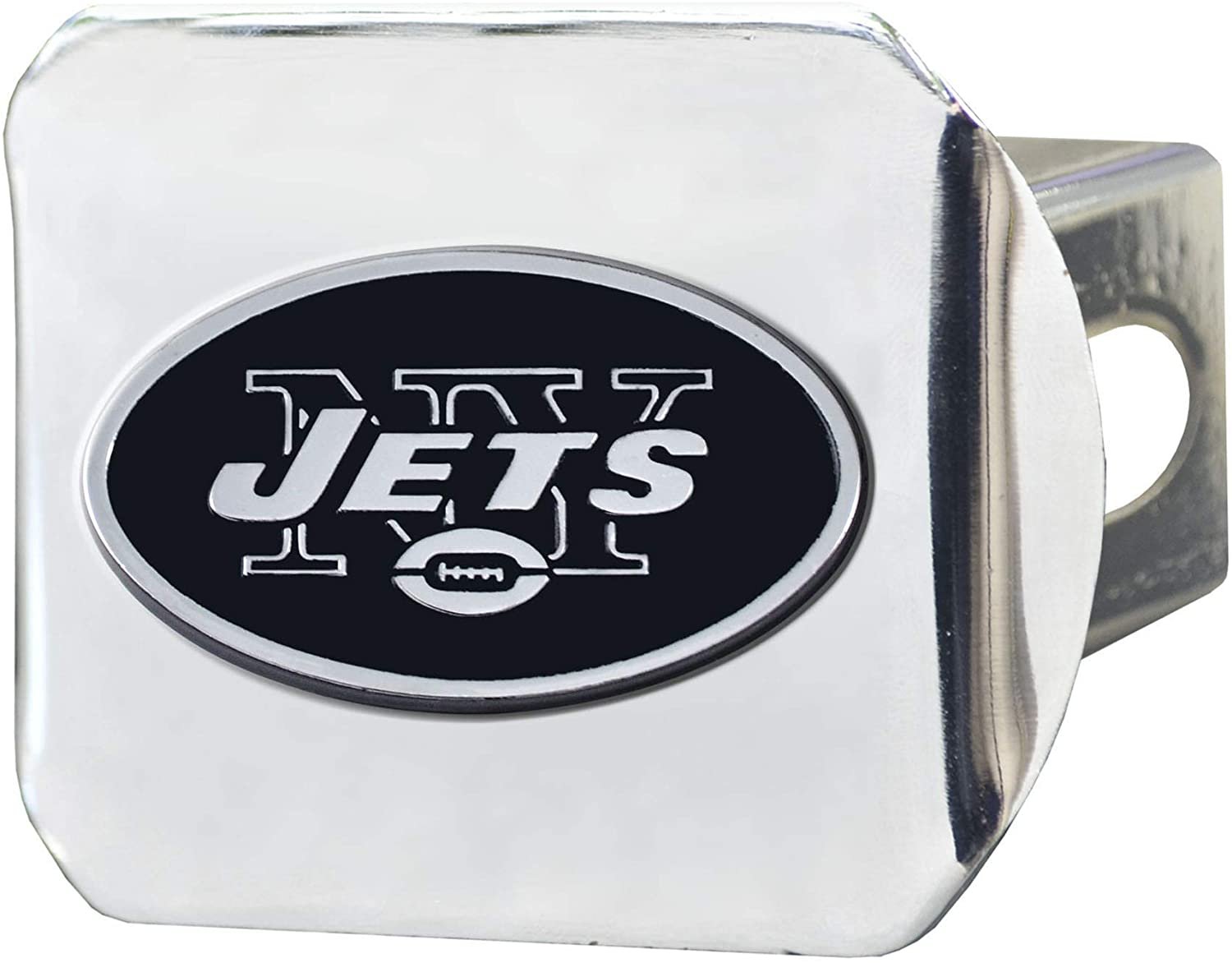 New York Jets Hitch Cover Solid Metal with Raised Chrome Metal Emblem 2" Square Type III 1