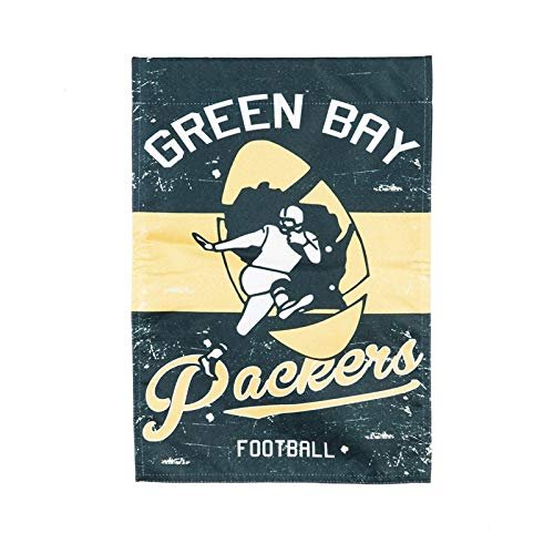 Green Bay Packers Premium 2-Sided Garden Flag Banner, Vintage Design, Retro Logo, Linen, 13x18 Inch 1