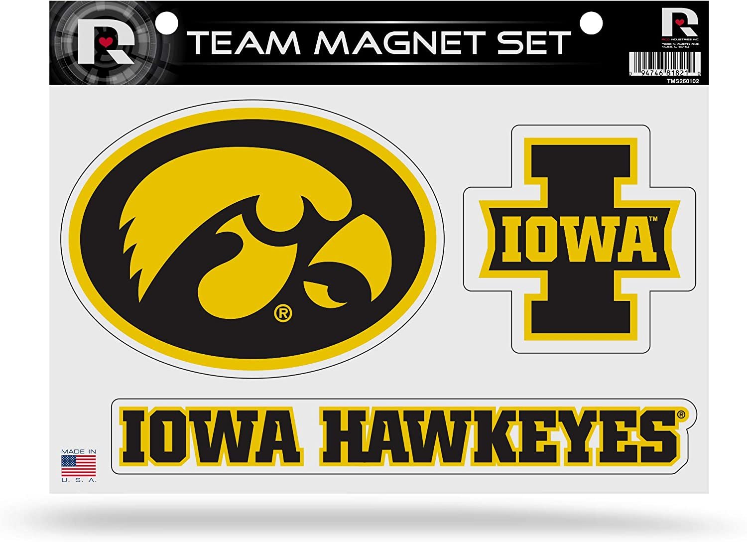 Iowa Hawkeyes Magnet Set Sheet University of 1