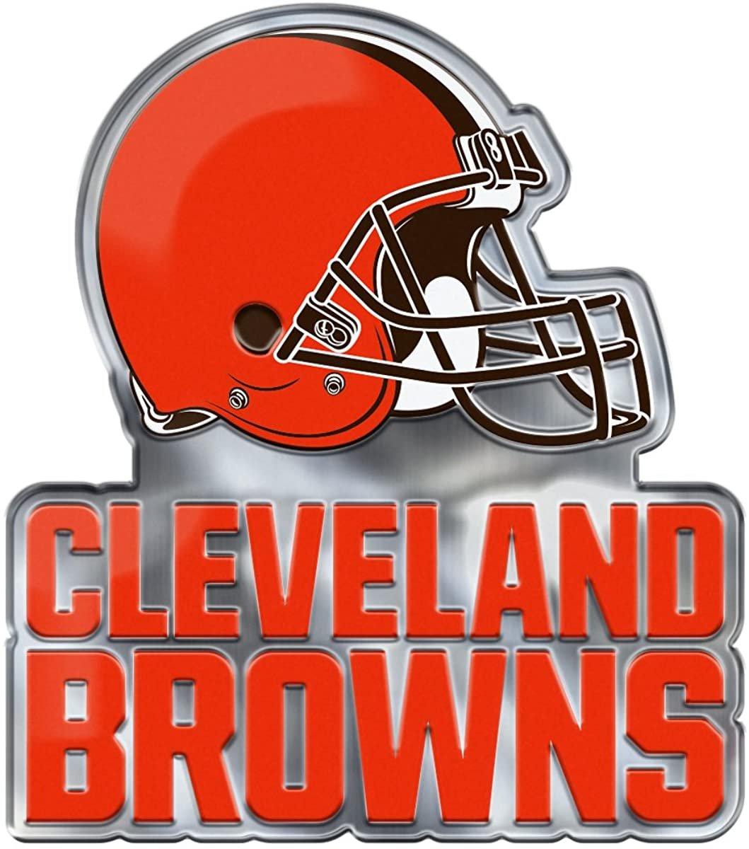Cleveland Browns Premium Aluminum Metal Raised Auto Emblem, Alternate Logo, Color Embossed, Full Adhesive Backing 1