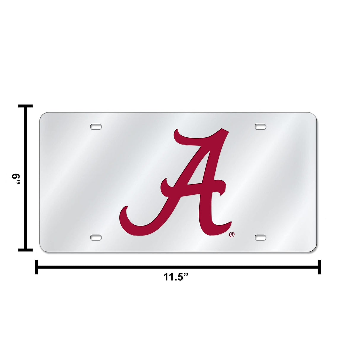 University of Alabama Crimson Tide Premium Laser Cut Tag License Plate, Mirrored Acrylic Inlaid, 12x6 Inch 6