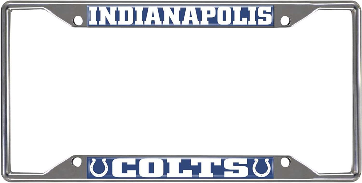 Indianapolis Colts Metal License Plate Frame Chrome Tag Cover 6x12 Inch 1