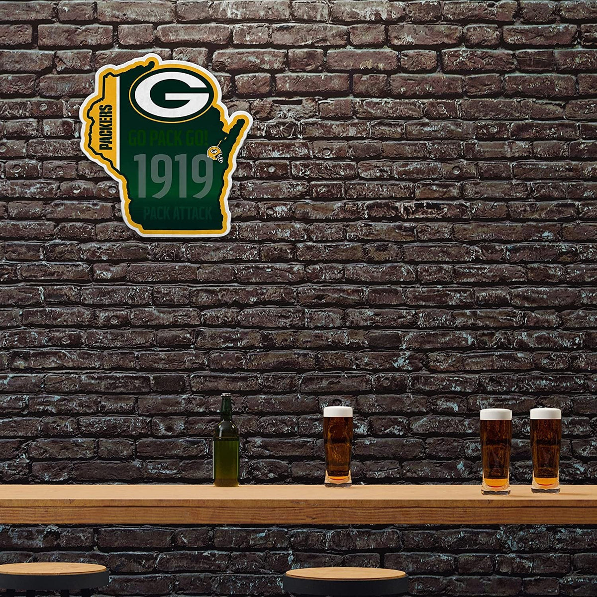 Green Bay Packers Pennant State Shape 18 Inch Soft Felt