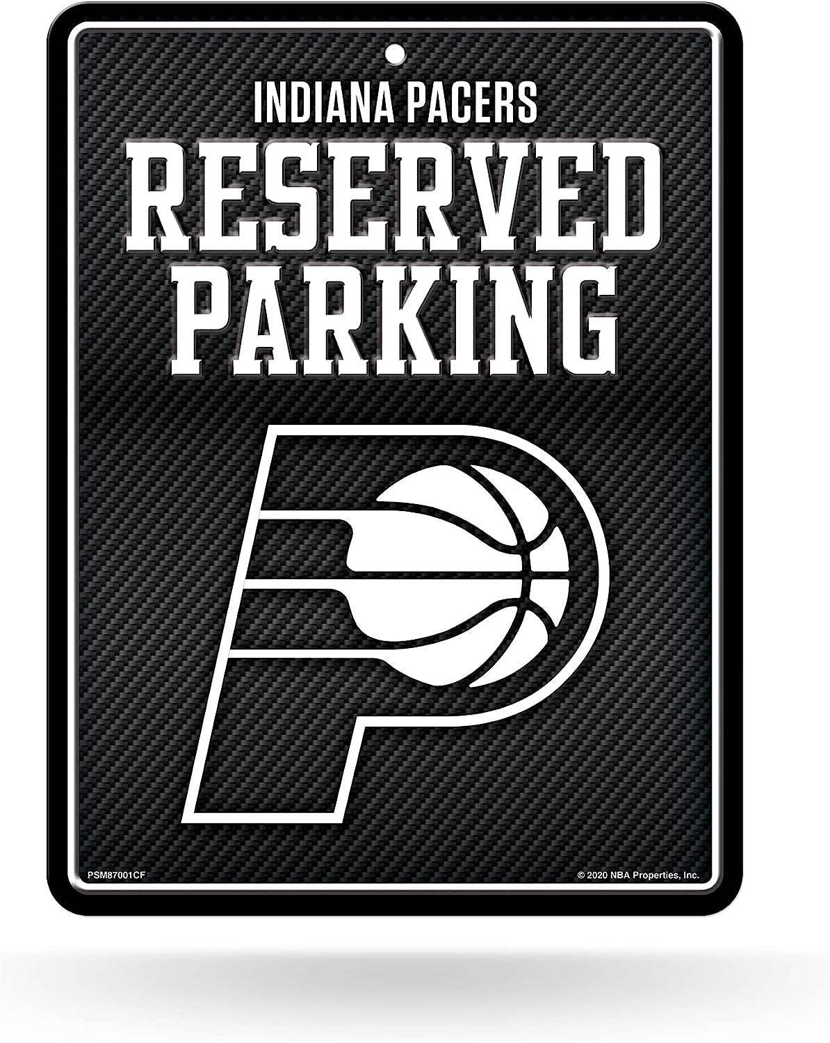 Indiana Pacers Metal Parking Novelty Wall Sign 8.5 x 11 Inch Carbon Fiber Design 1