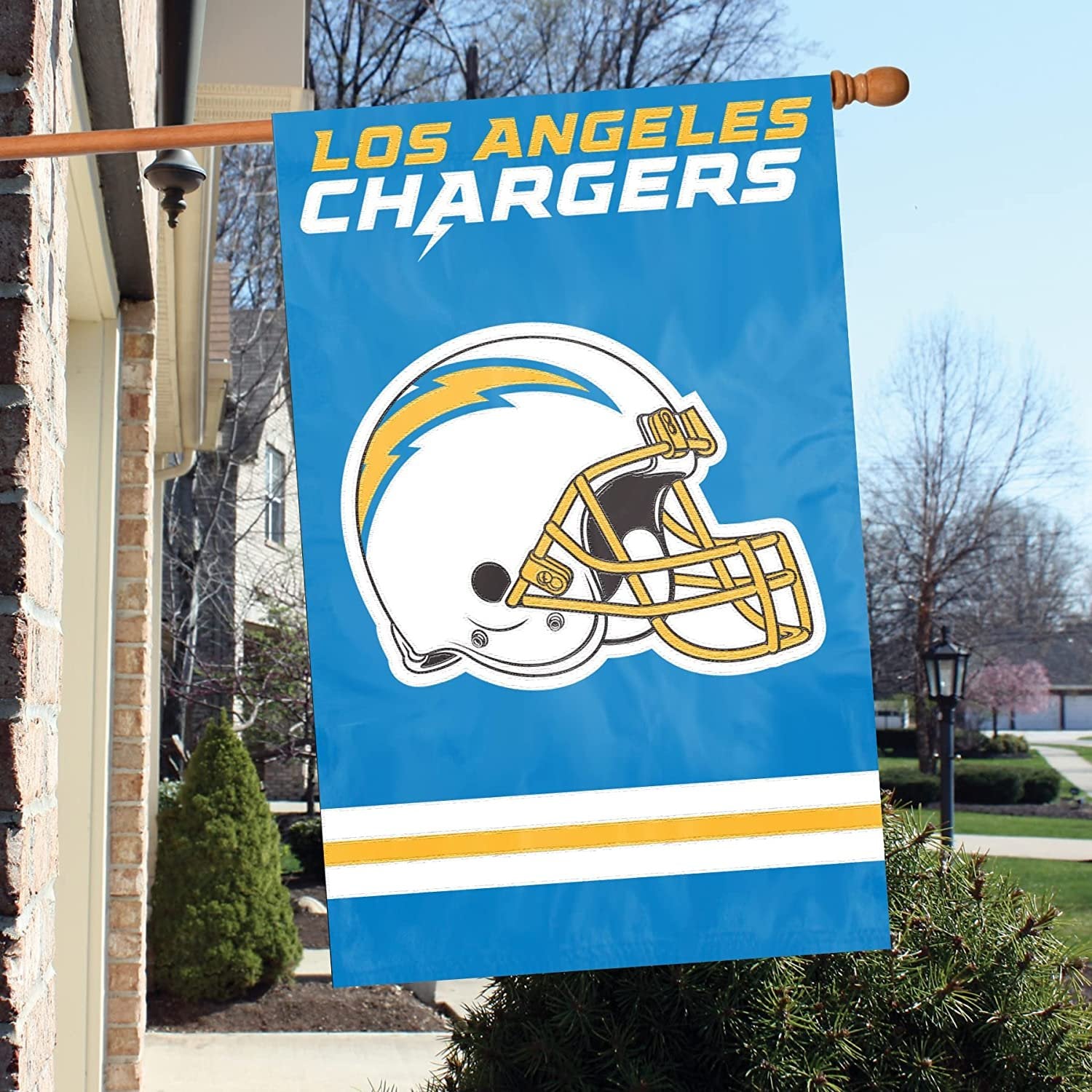 Los Angeles Chargers Premium Double Sided Banner Flag Applique Embroidered 28x44 Inches 2