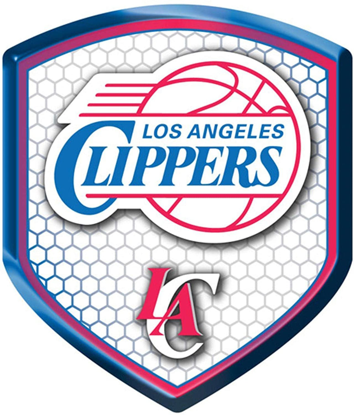Los Angeles Clippers High Intensity Reflector, Shield Shape, Raised Decal Sticker, 2.5x3.5 Inch, Home or Auto, Full Adhesive Backing 1
