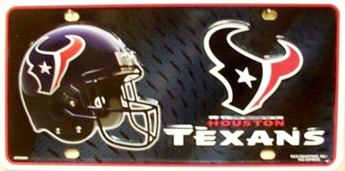 Houston Texans Metal Auto Tag License Plate, Helmet Design, 6x12 Inch 2