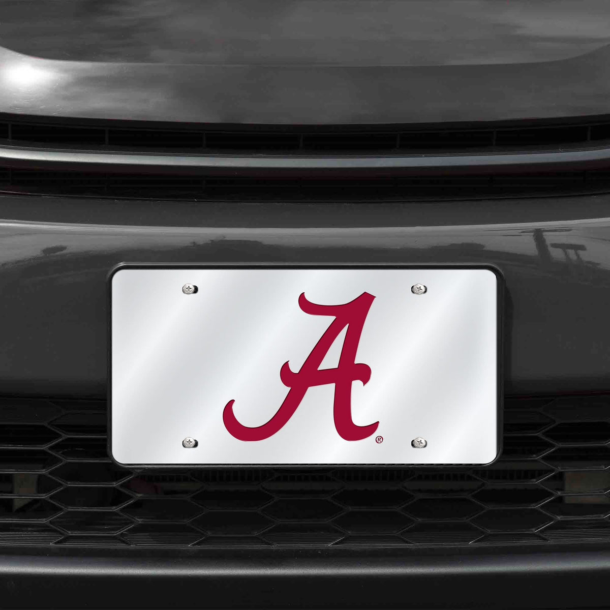 University of Alabama Crimson Tide Premium Laser Cut Tag License Plate, Mirrored Acrylic Inlaid, 12x6 Inch