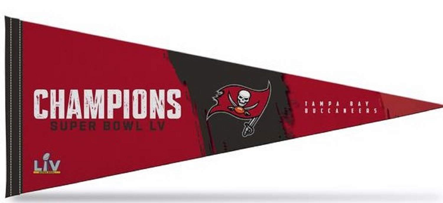 Tampa Bay Buccaneers Super Bowl LV Champions Soft Felt Pennant, 12x30 Inch, Easy To Hang 1