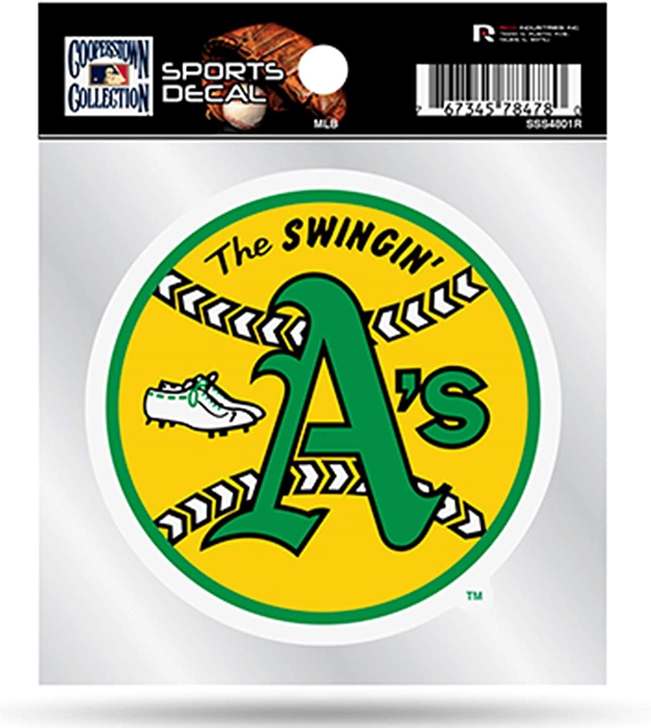 Oakland Athletics A's 4x4 Inch Die Cut Decal Sticker, Retro Logo, Clear Backing 1