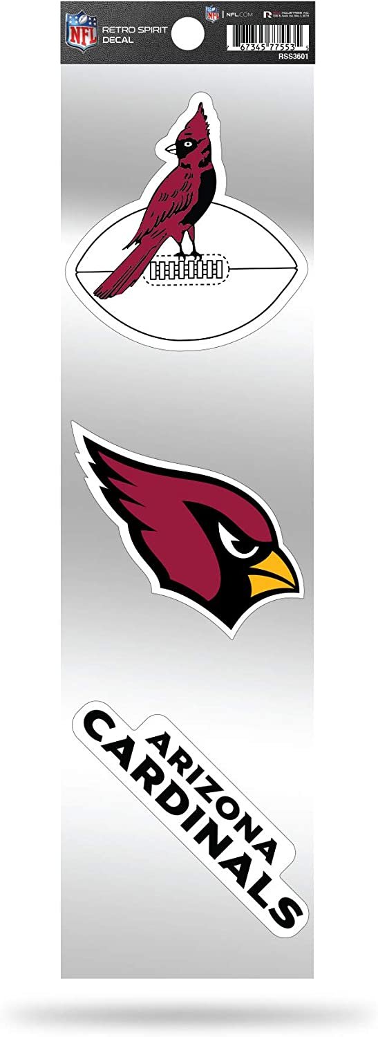 NFL Arizona Cardinals NFL 3-Piece Retro Spirit Decals, Team Color, Size of individual decals will vary 1