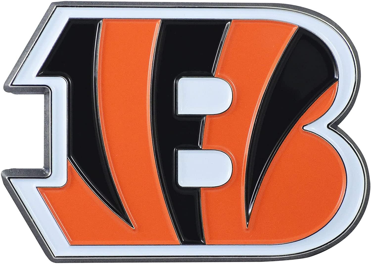 Cincinnati Bengals Premium Solid Metal Color Chrome Auto Emblem Decal 1