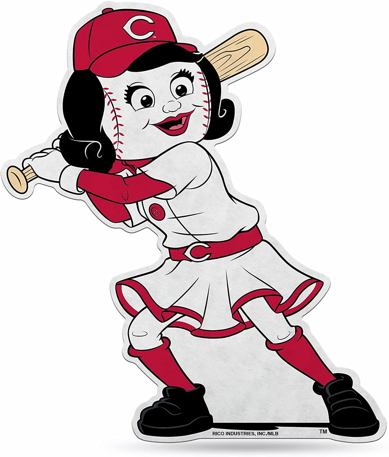 Cincinnati Reds Pennant Shape Cut RosieMascot Design