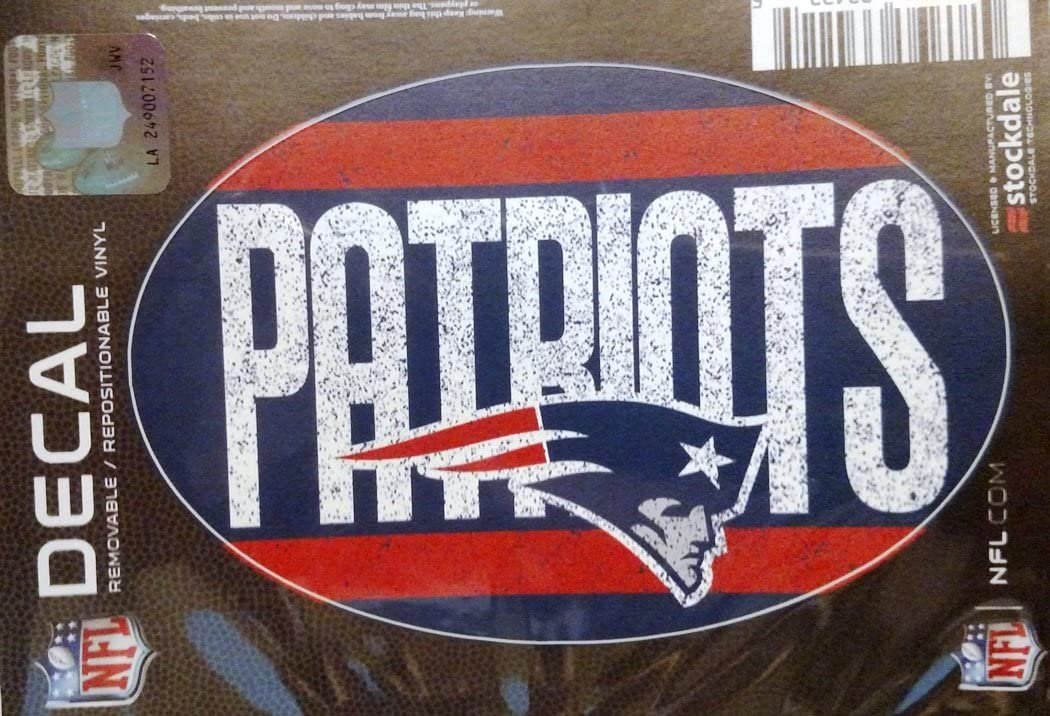 New England Patriots 5"x7" VINTAGE Repositionable Vinyl Decal Auto Home Football 1