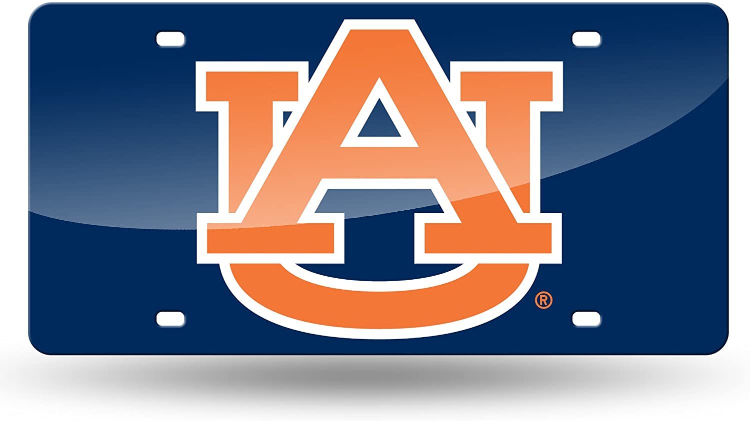 Auburn University Tigers Premium Laser Cut Tag License Plate, Blue, Mirrored Acrylic Inlaid, 12x6 Inch 1