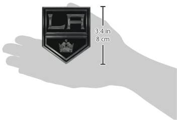 Los Angeles Kings Auto Emblem, Silver Chrome Color, Raised Molded Shape Cut Plastic, Adhesive Tape Backing 5