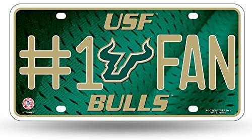 University of South Florida USF Bulls #1 Fan Metal Tag License Plate, 12x6 Inch 1