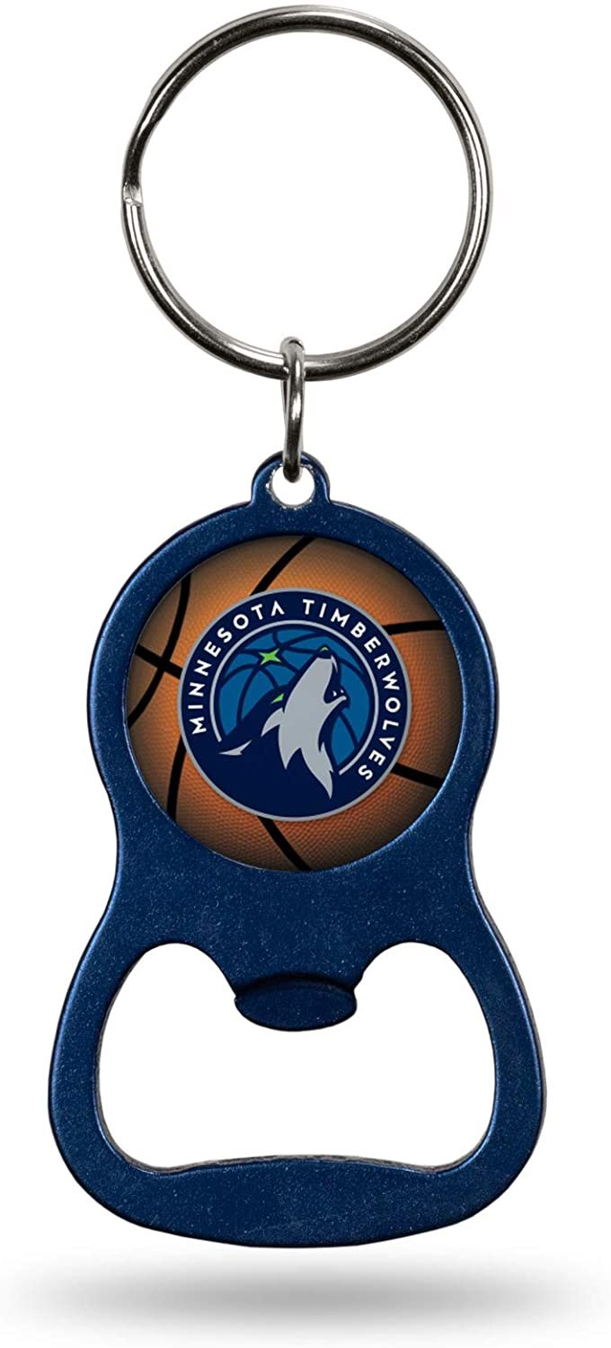 Minnesota Timberwolves Premium Solid Metal Bottle Opener Keychain, Key Ring, Team Color 1