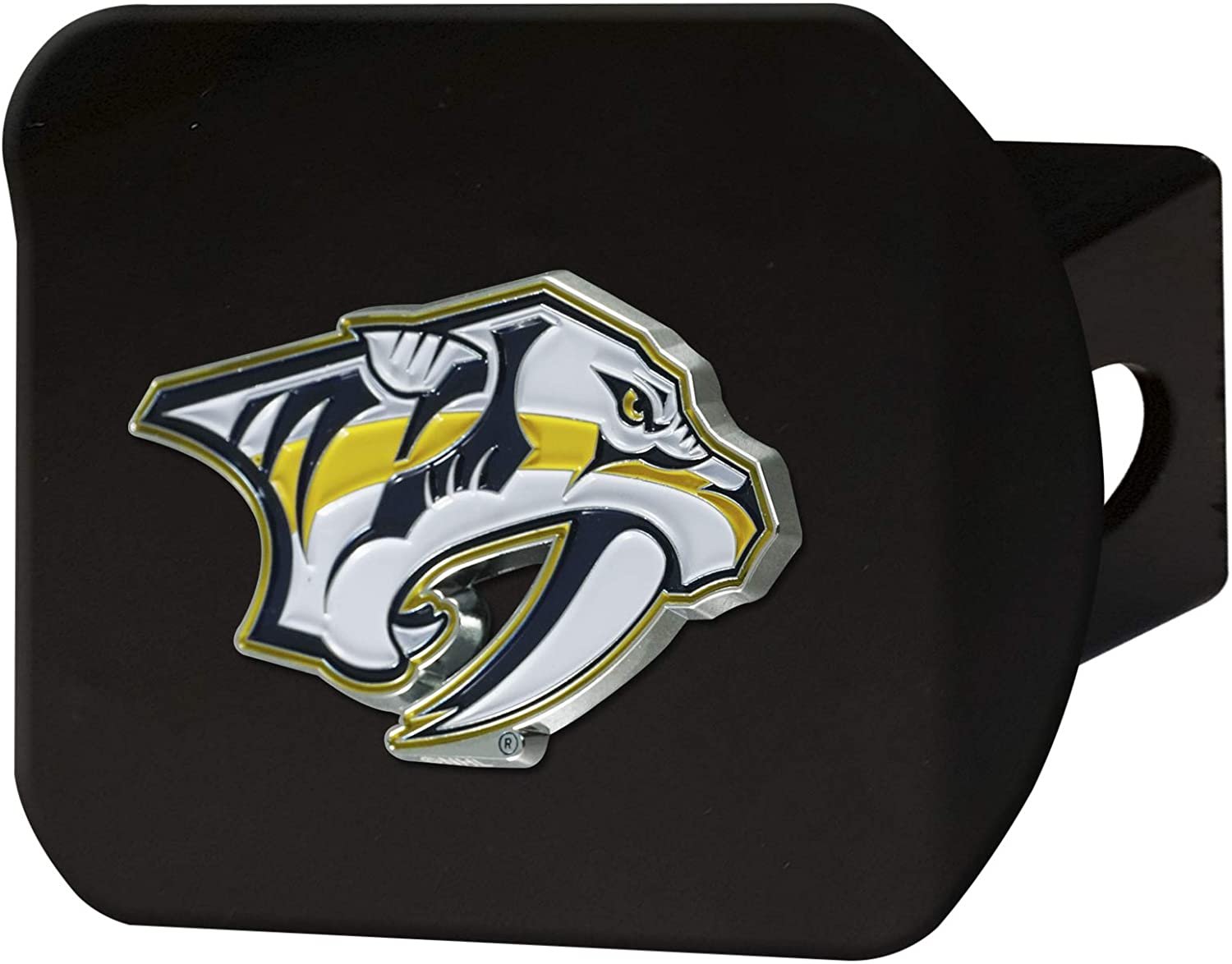 Nashville Predators Solid Metal Black Hitch Cover with Color Metal Emblem 2 Inch Square Type III