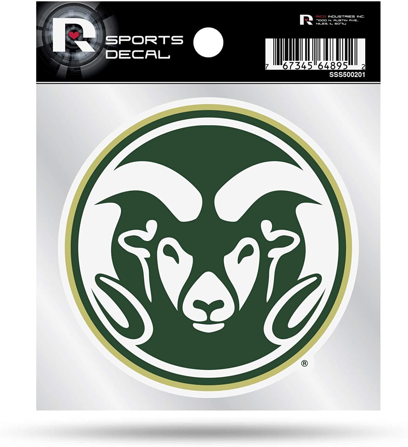 Colorado State University Rams Primary Logo 4x4 Inch Decal Sticker Individual Decal Size Will Vary Clear Backing