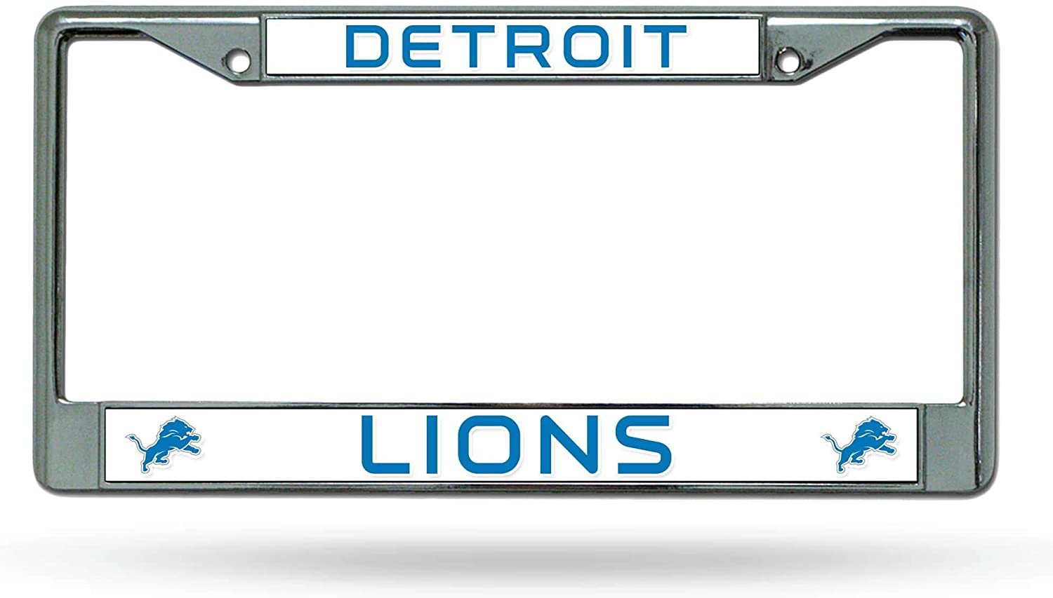 Detroit Lions Chrome Metal License Plate Frame Tag Cover 1