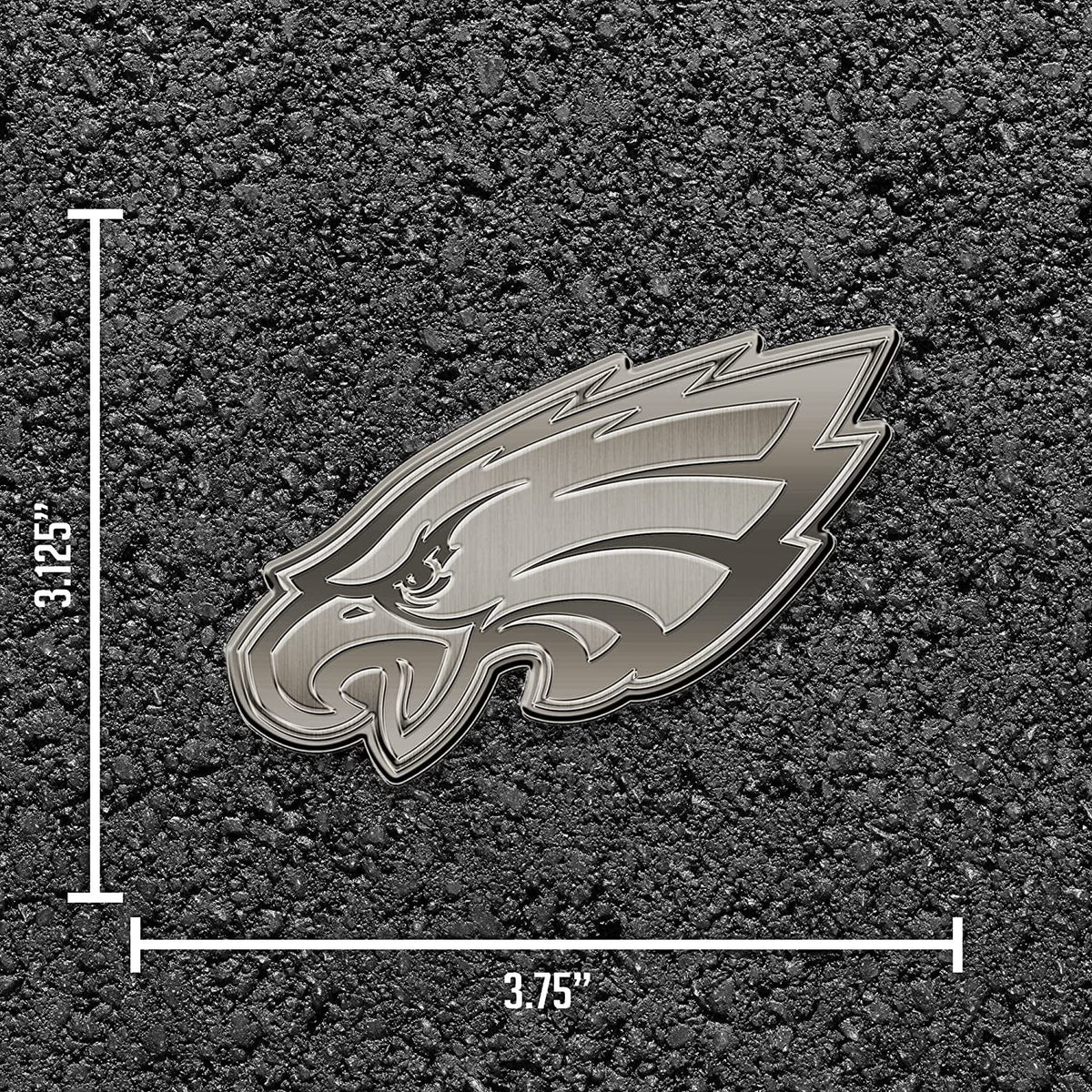 Philadelphia Eagles Solid Metal Auto Emblem Antique Nickel Design 4