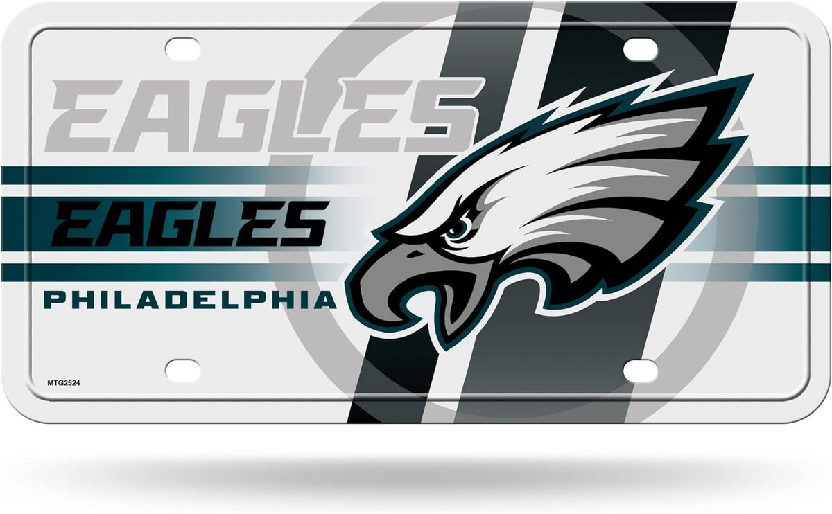 Rico Industries NFL Football Philadelphia Eagles White Metal Auto Tag 8.5" x 11" - Great for Truck/Car/SUV