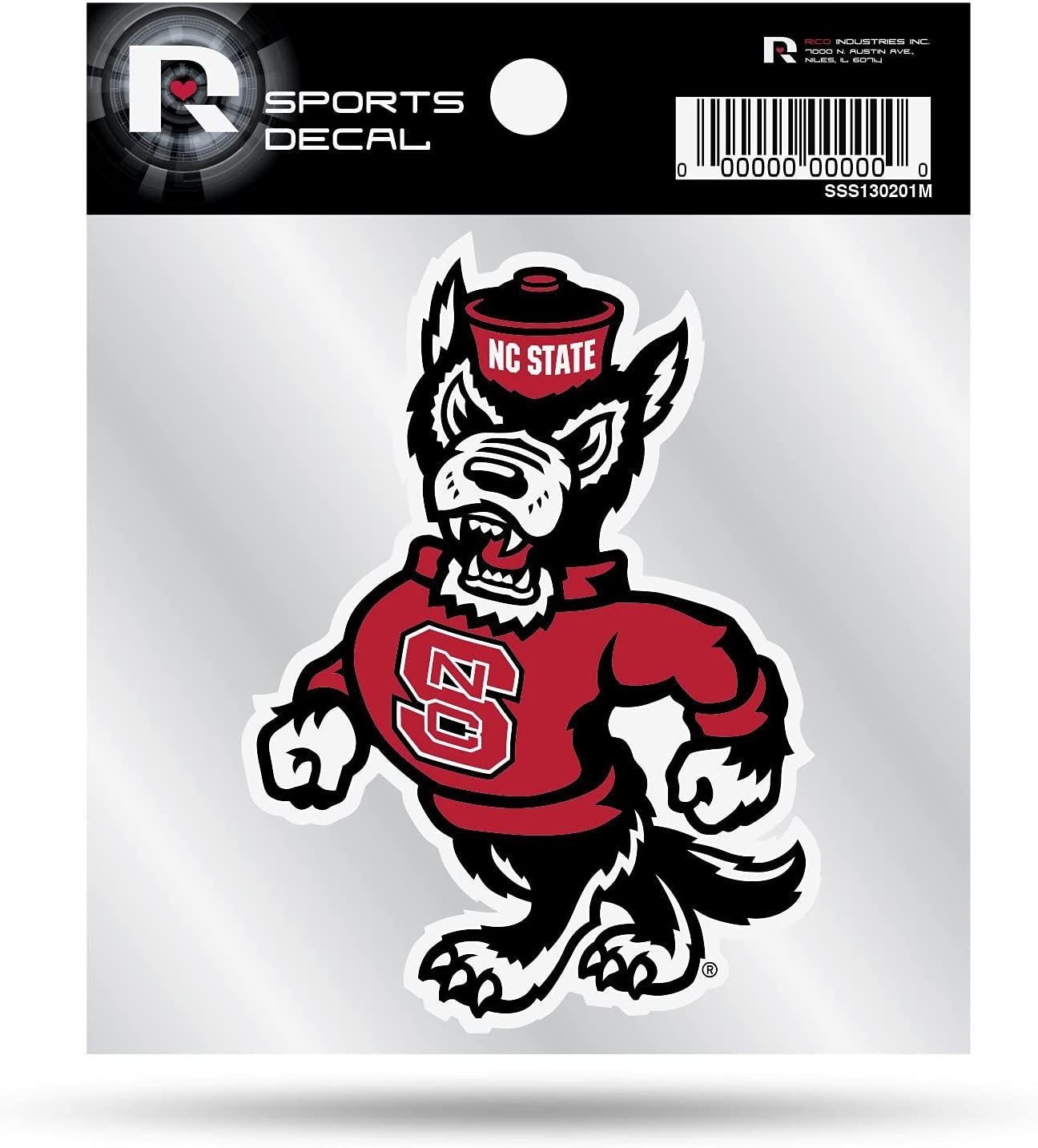 North Carolina State University Wolfpack 4x4 Inch Die Cut Decal Sticker, Mascot Logo, Clear Backing