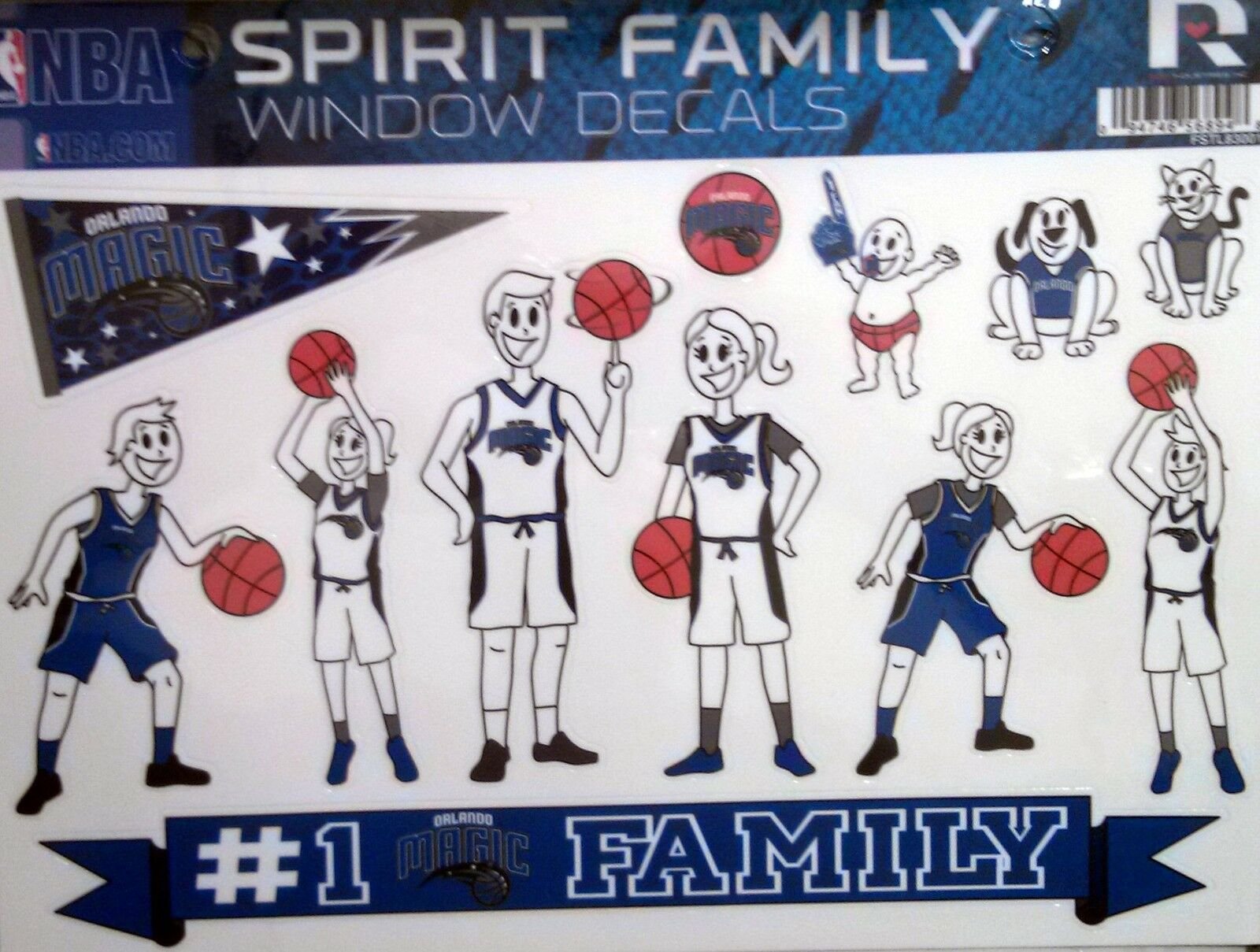 Orlando Magic Family Spirit LARGE Window Decal Sheet NBA Basketball 1