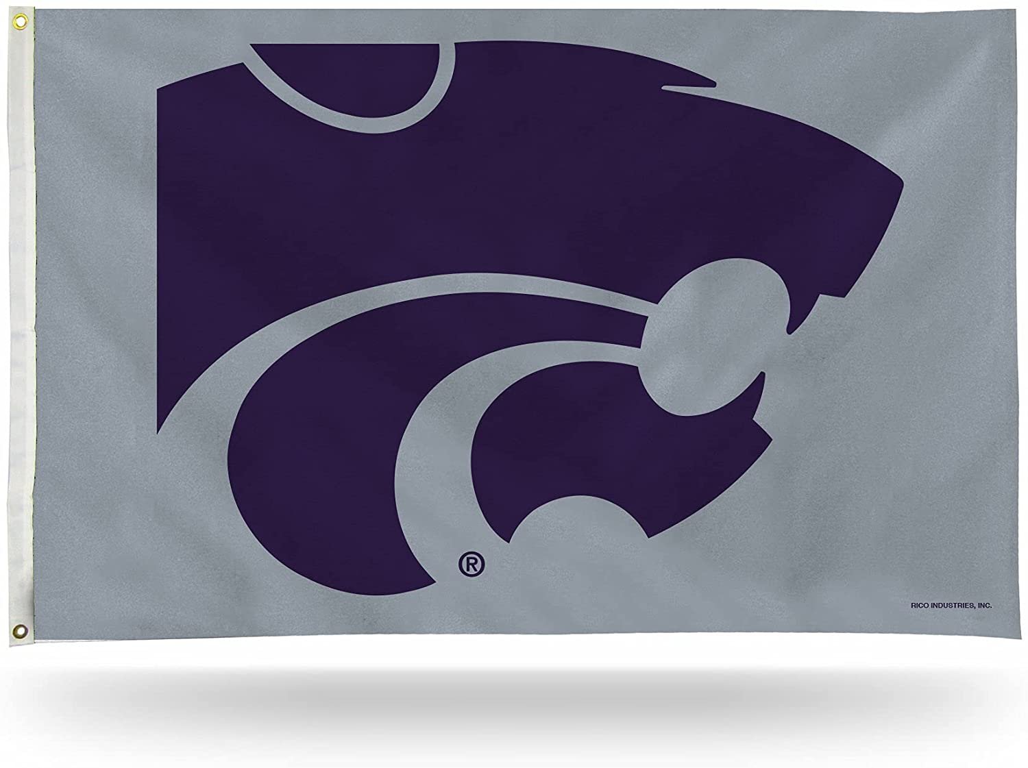 Kansas State University Wildcats Premium 3x5 Feet Flag Banner, Gray Design, Metal Grommets, Outdoor Use, Single Sided 1
