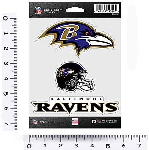 NFL Baltimore Ravens Die Cut 3-Piece Triple Spirit Sticker Sheet