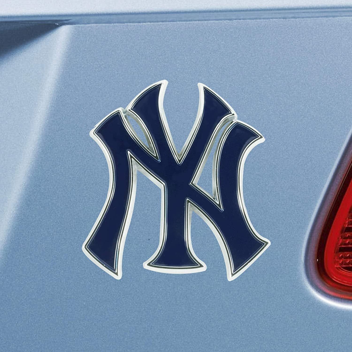 New York Yankees Solid Metal Color Auto Emblem Raised Decal Adhesive Tape Backing