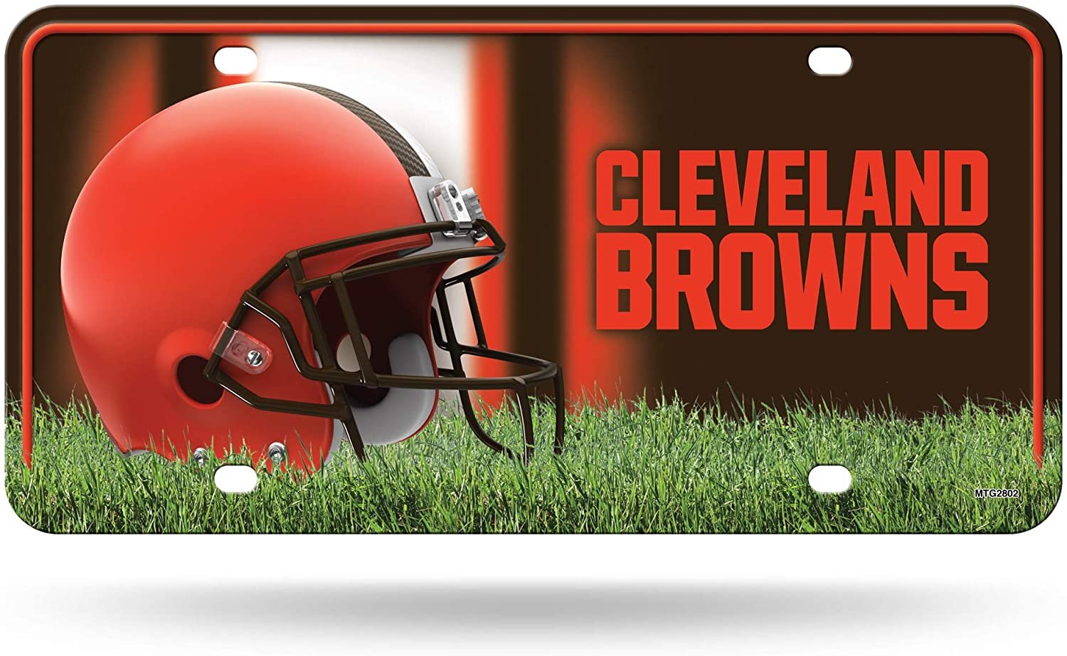 Cleveland Browns Metal Auto Tag License Plate, Helmet Design, 6x12 Inch 1
