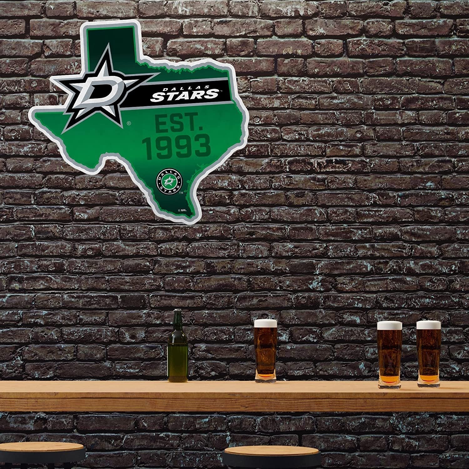 Dallas Stars Soft Felt Wall Pennant State Shape 18 Inch Easy to Hang