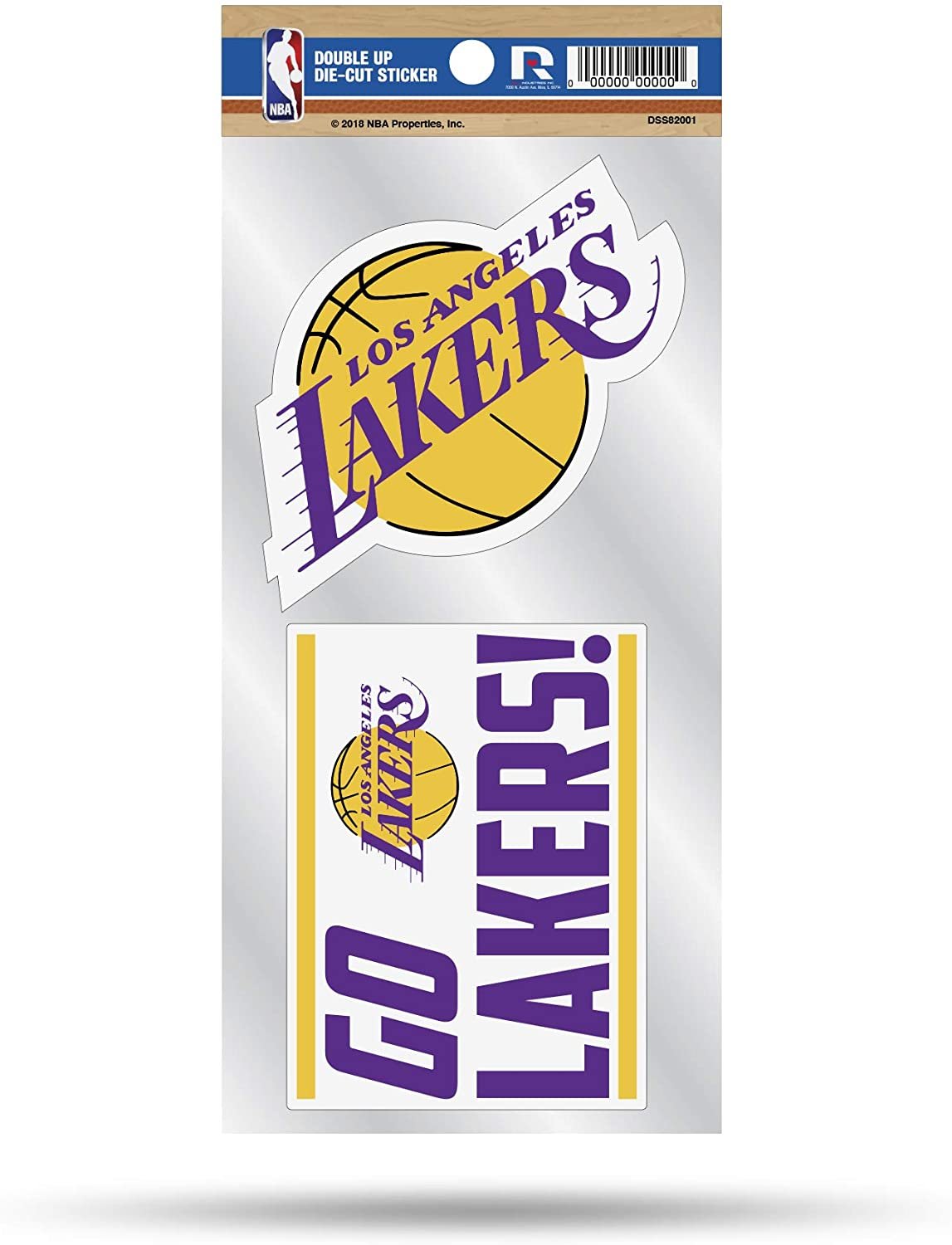 Los Angeles Lakers Double Up Die Cut 2-Piece Sticker Sheet 1