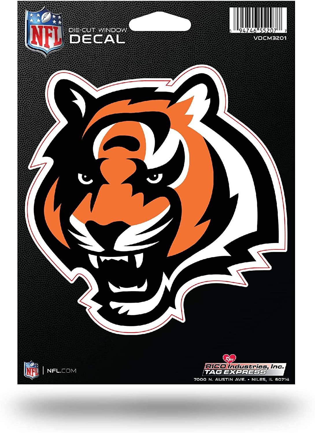 Cincinnati Bengals 5 Inch Die Cut Flat Vinyl Decal Sticker Adhesive Backing