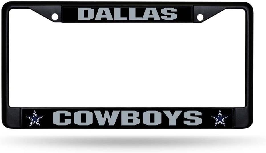 Dallas Cowboys Metal License Plate Frame Black Tag Cover 12x6 Inch