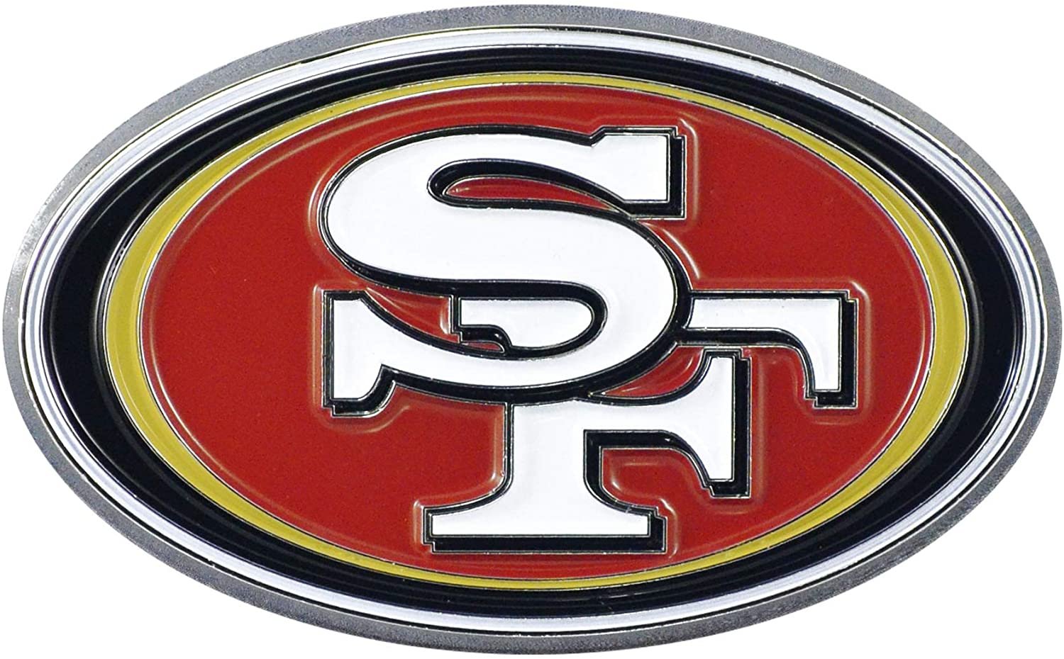 San Francisco 49ers Premium Solid Metal Color Chrome Auto Emblem Decal 1
