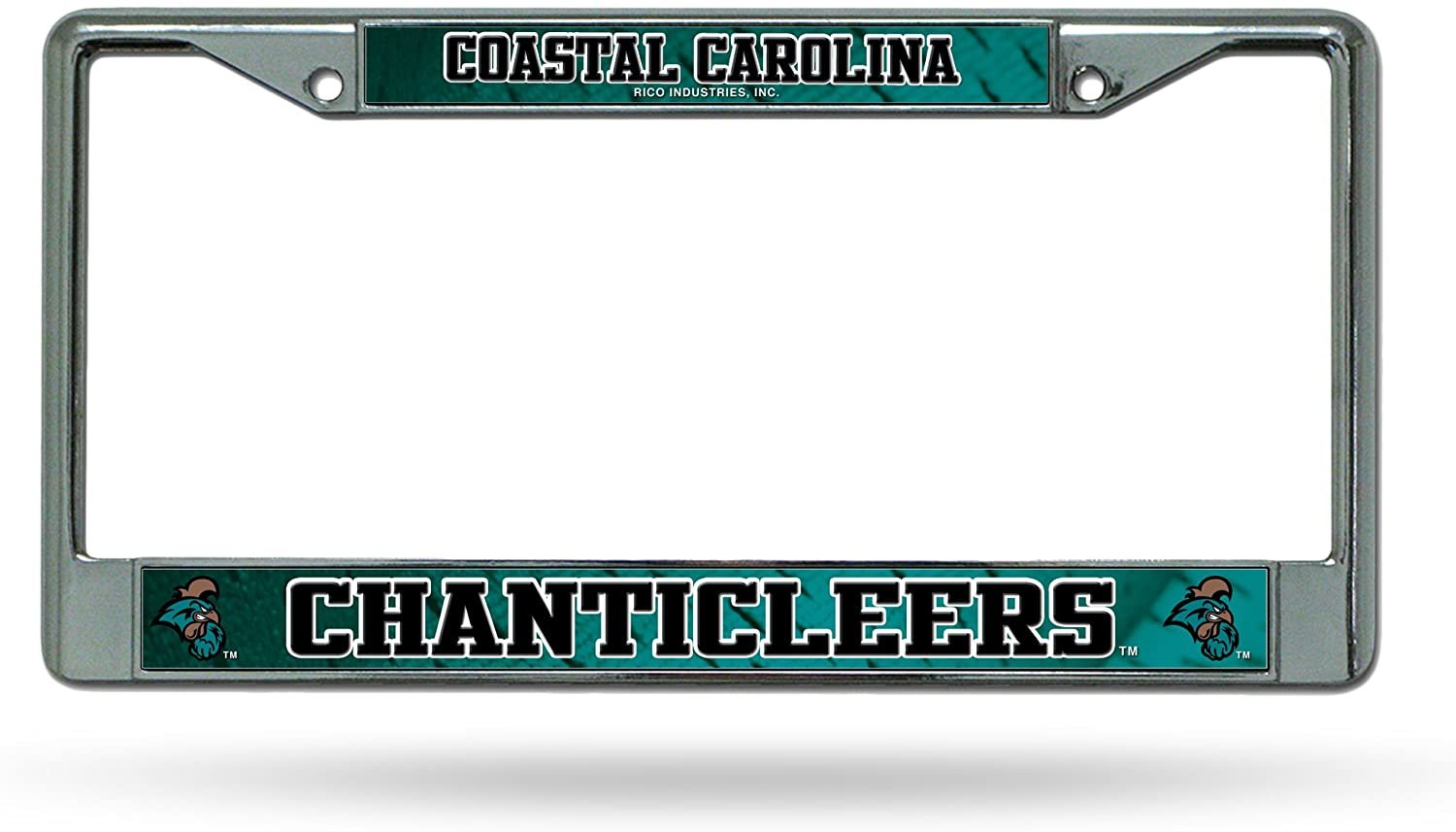 Coastal Carolina University Chanticleers Premium Metal License Plate Frame Chrome Tag Cover, 12x6 Inch