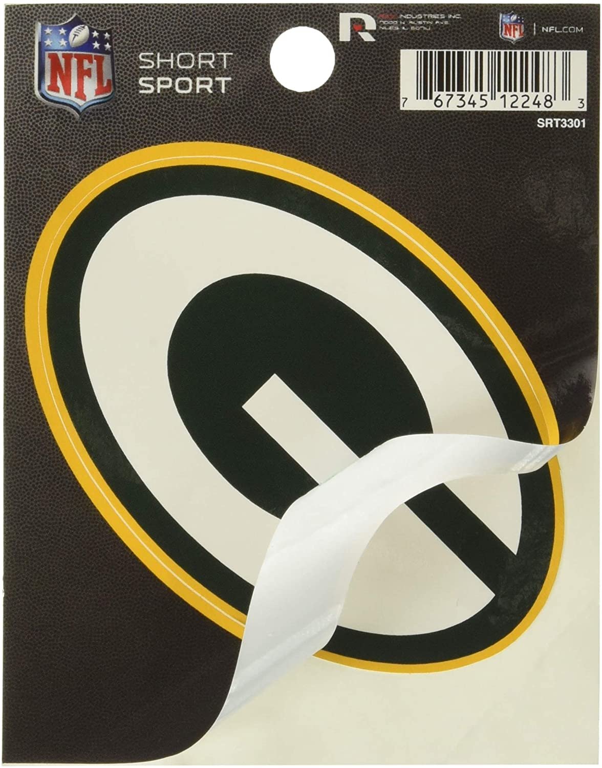 NFL Rico Industries Die Cut Team Logo Short Sport Sticker, Green Bay Packers 3