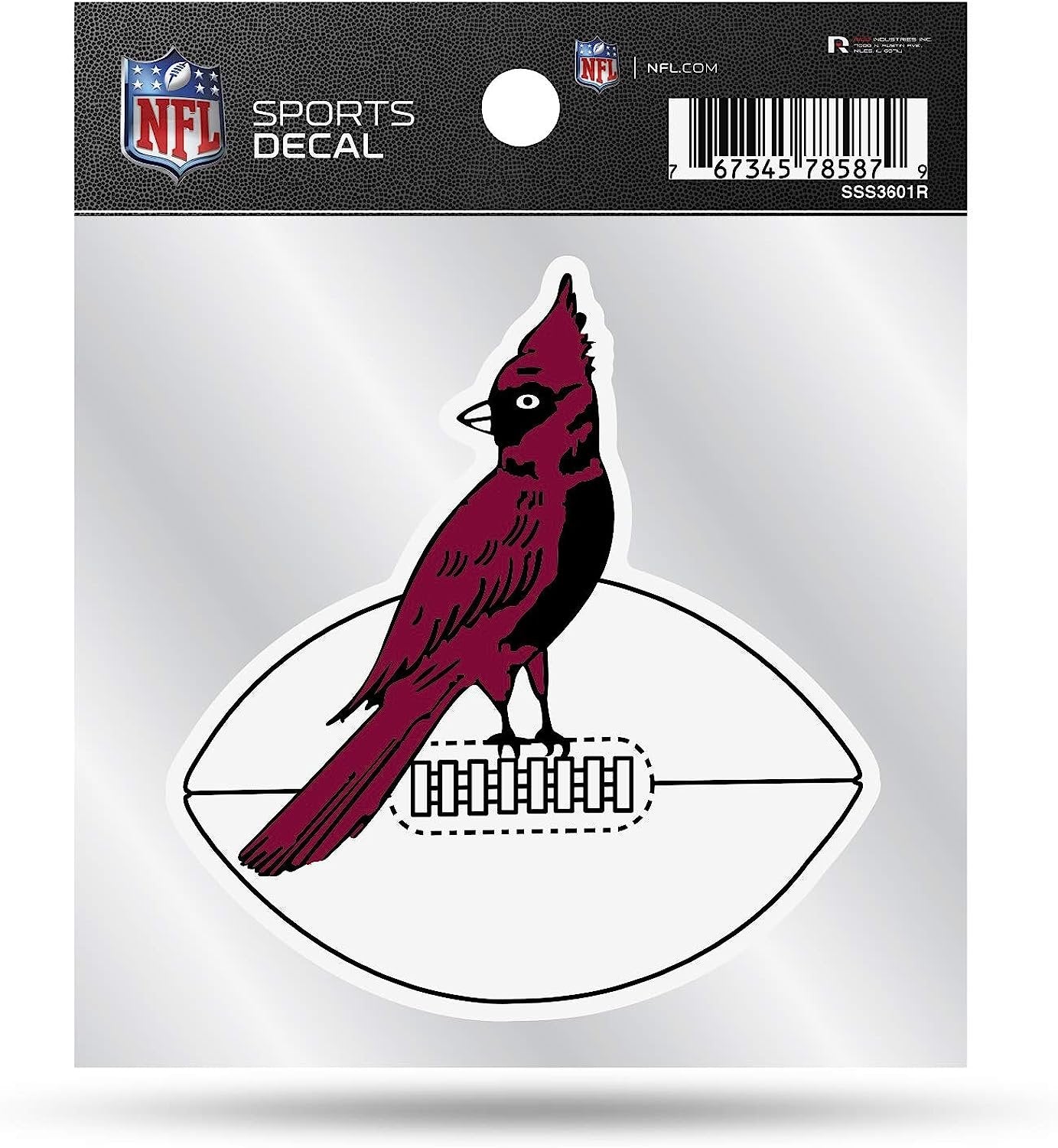 Arizona Cardinals 4x4 Inch Die Cut Decal Sticker, Retro Logo, Clear Backing 1