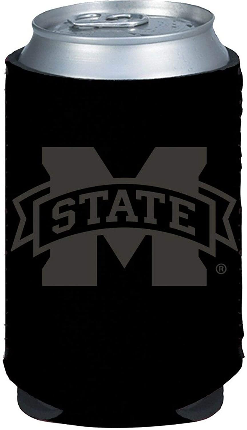Mississippi State Bulldogs 2-Pack Tonal Black Design 12oz CAN Neoprene Beverage Insulator Holder Cooler University 1
