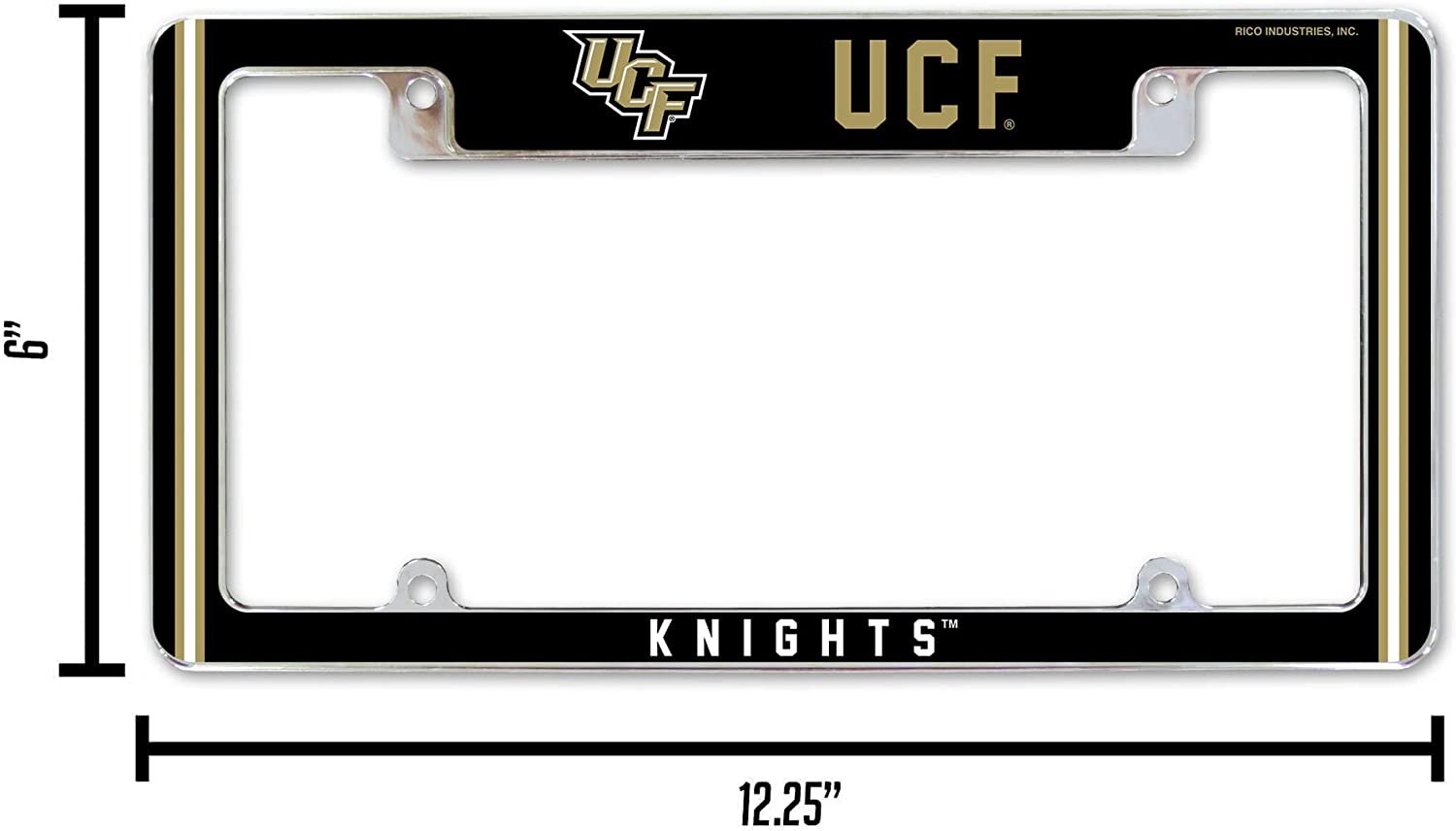 University of Central Florida Knights UCF Metal License Plate Frame Chrome Tag Cover Alternate Design 6x12 Inch 4