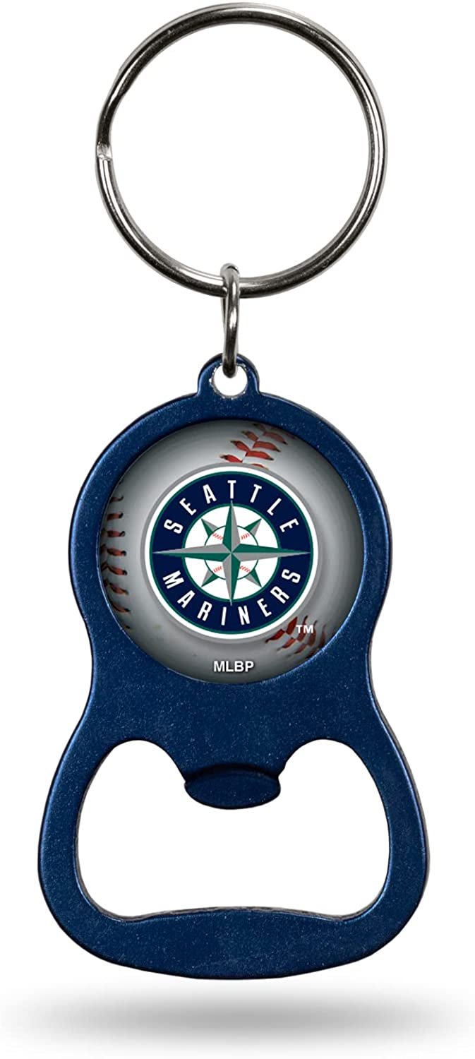 Seattle Mariners Premium Solid Metal Bottle Opener Keychain, Key Ring, Team Color 1